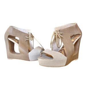 Matiko Paris Cutout Platform Wedge - neutral - Women’s size: 7.5